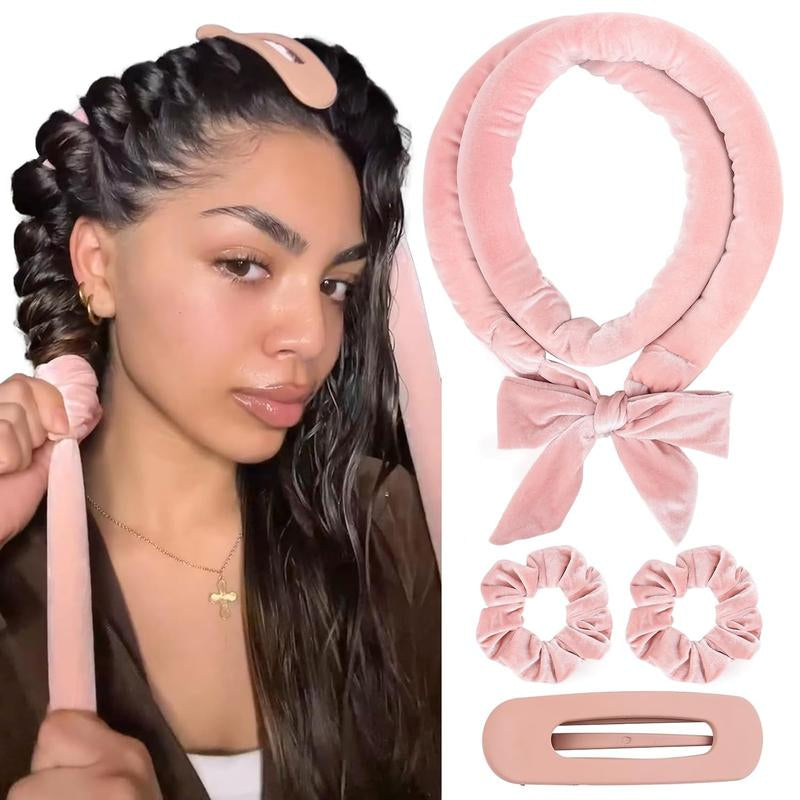 YANIBEST Heatless Curl Overnight, No Damage Hair Curler to Sleep In, Satin Heatless Curling Set with Hair Scrunchies Clip, Heatless Curling Rod Overnight Blowout Rods for All Hair Types Heatless Hair